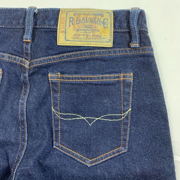 Ralph Lauren 27" Jeans Thompson 650 Blue Label Slim Leg Dark 32" - Picture 6 of 7